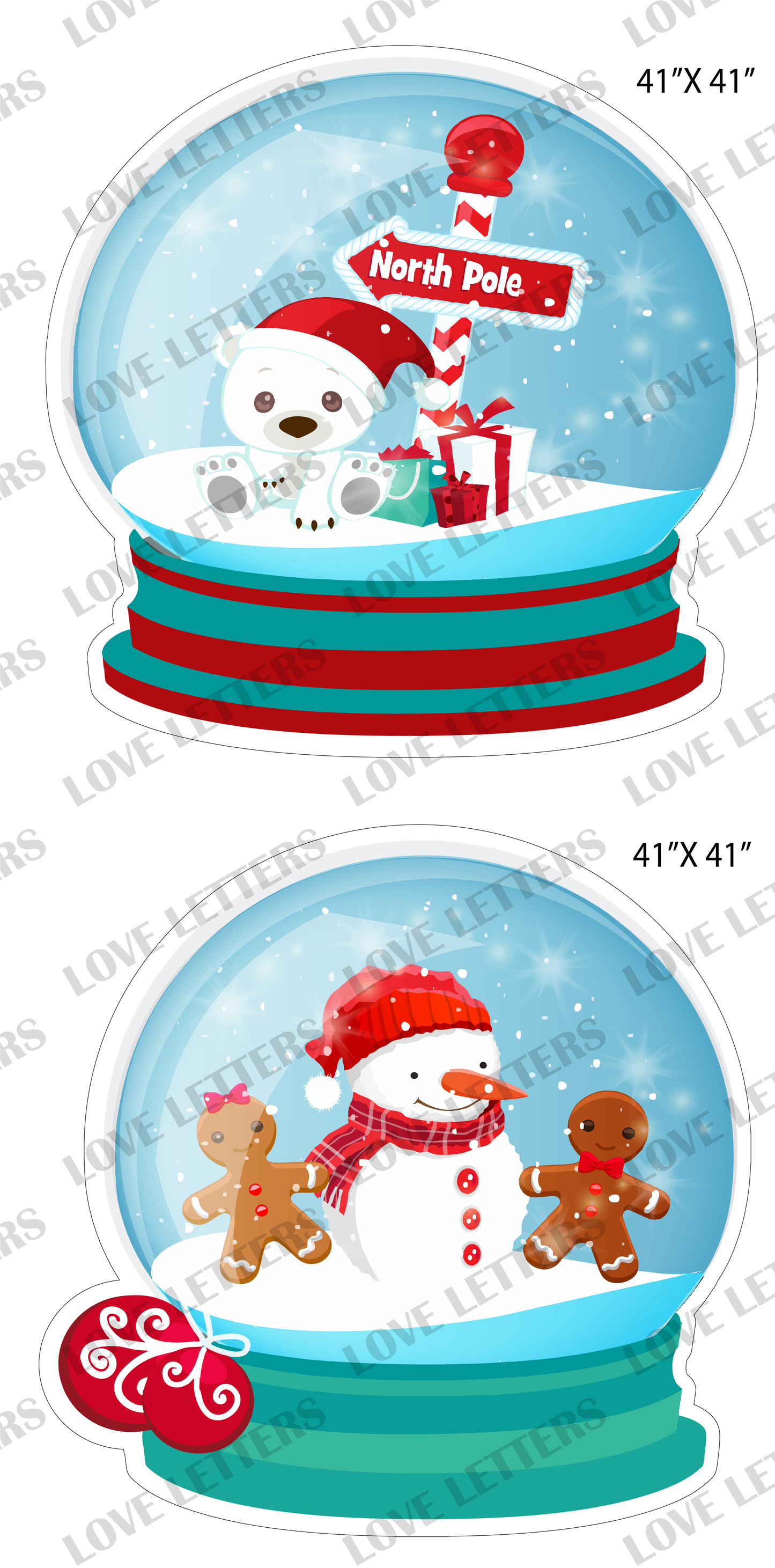 2 Large Snow Globes