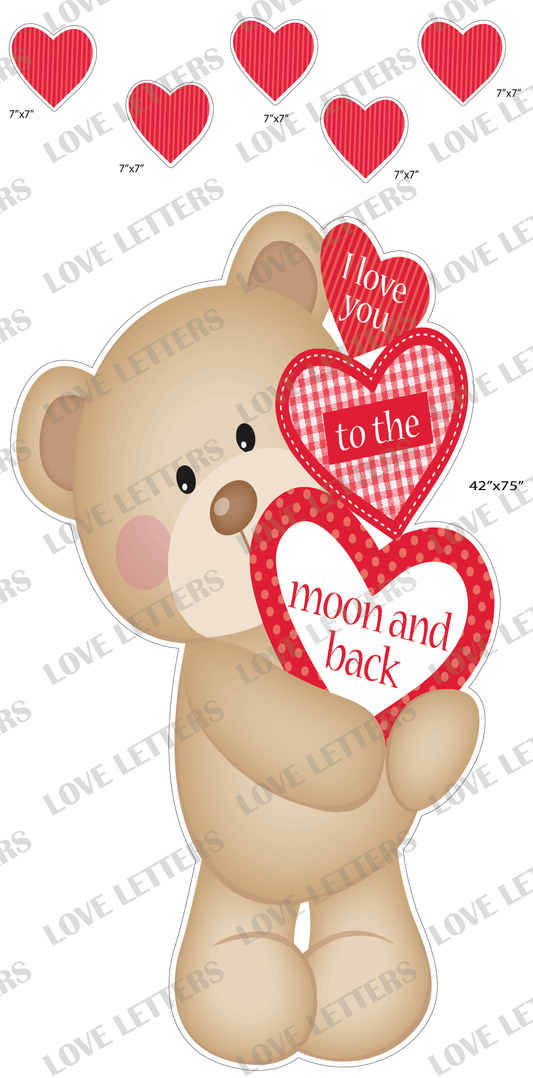 Oversized Teddy Bear Moon and Back